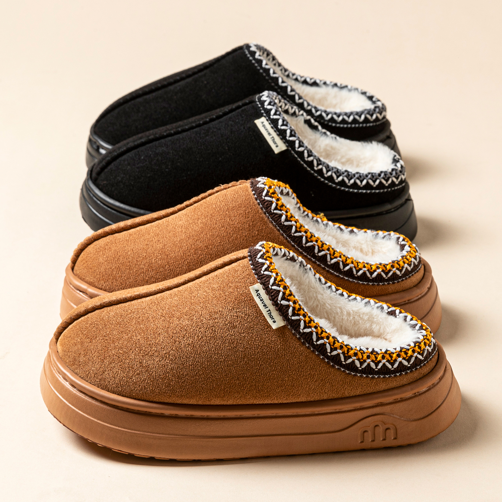 Men'S Shoes Slip On - Winter Anti-slip Women's Soft Slipper Boots