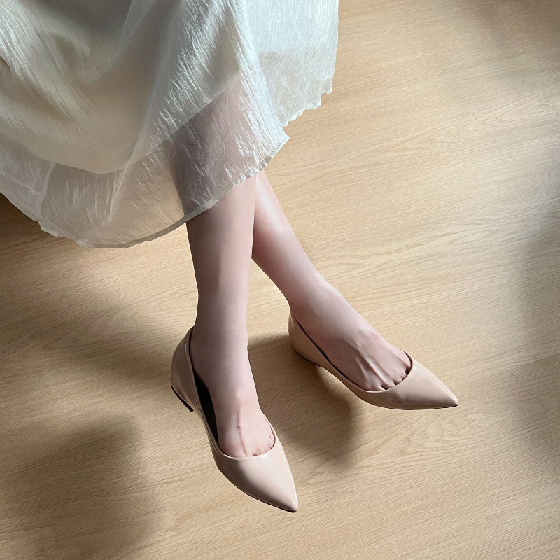 Boat Shoe Leather - Fashionable Women Flats Pointed Toe Increase