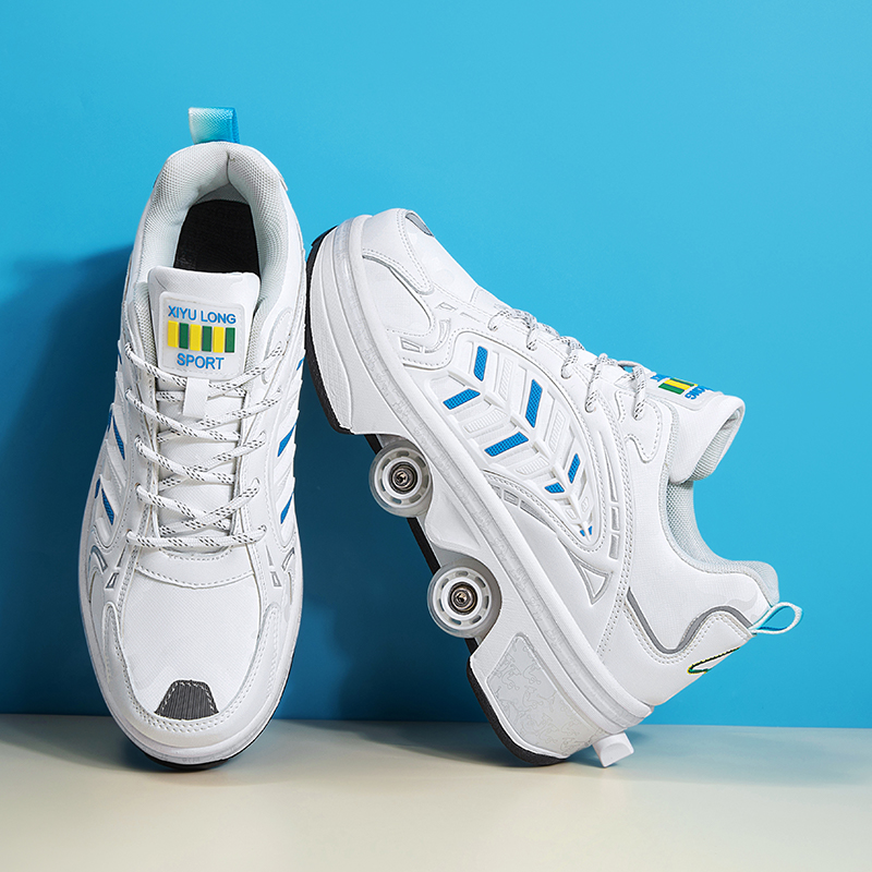 4 Wheels Retractable Roller Sk - Men Shoes Sneakers 评论和价格