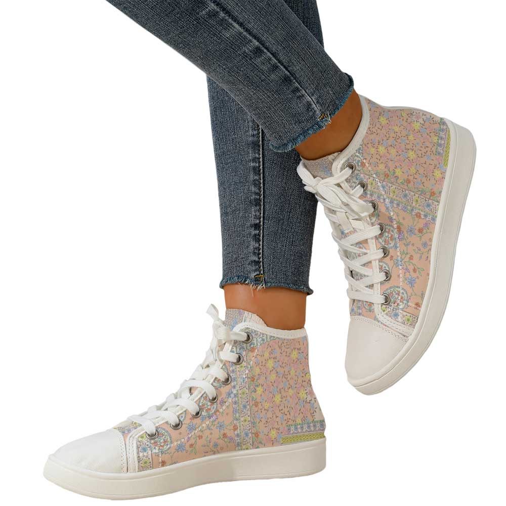 Women's Vintage Ditsy Floral P - Canvas Sneaker High 评论和价格