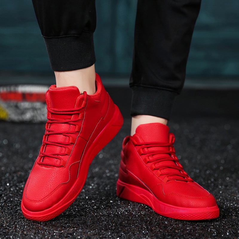 Keep Warm Men's Red High-Top L - Boat Shoe Leather 评论和价格
