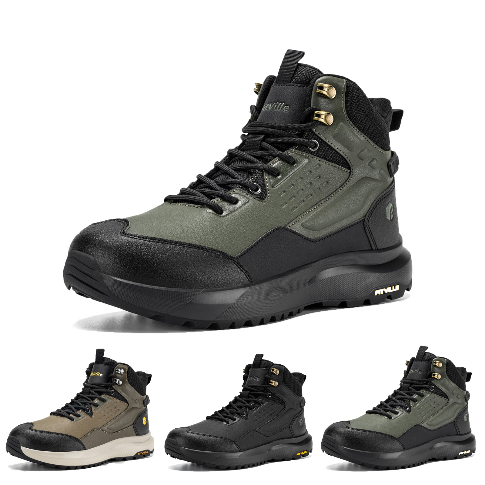 FitVille Men's Wide Hiking Boo - Men'S Shoes Water Resistant 评论和价格