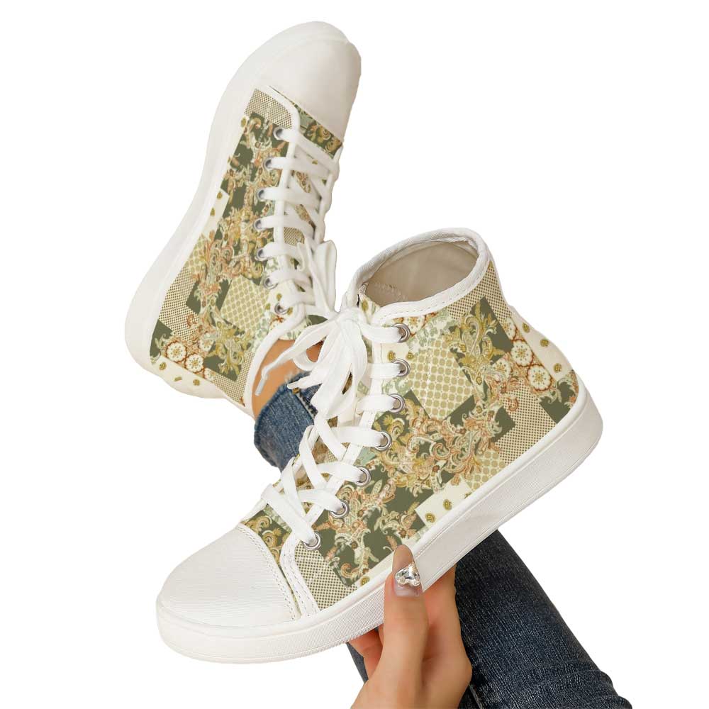 Women's Vintage Baroque Patchw - Canvas Sneaker High 评论和价格