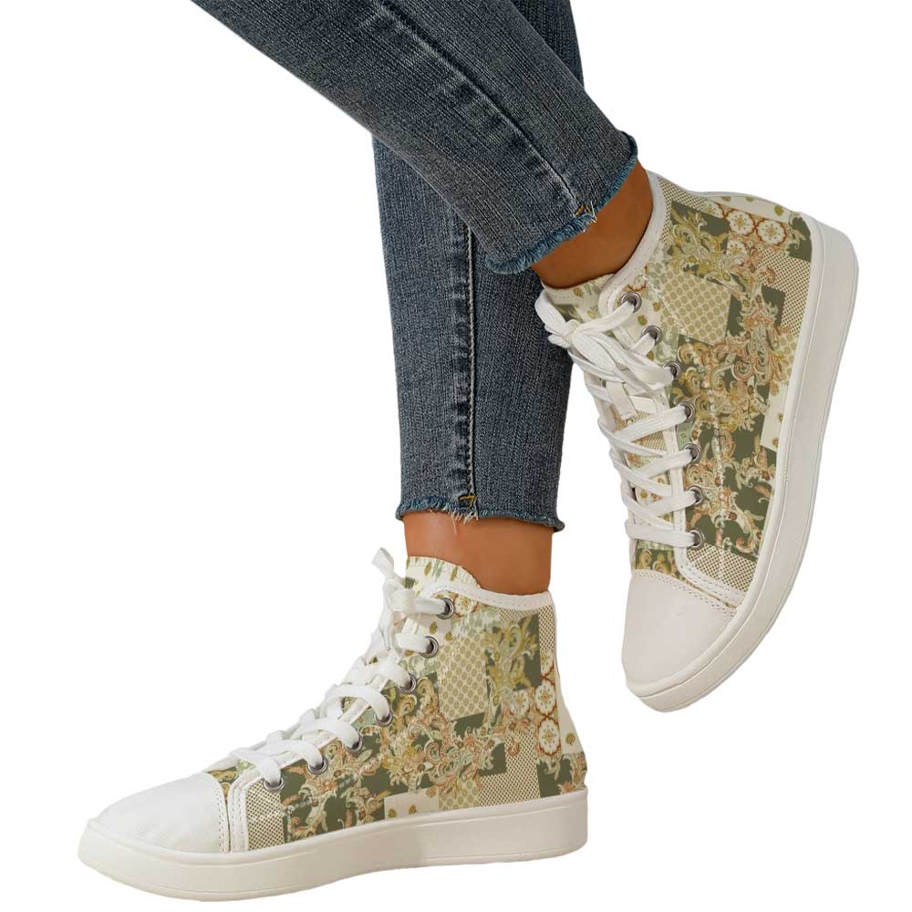 Women's Vintage Baroque Patchw - Canvas Sneaker High 评论和价格