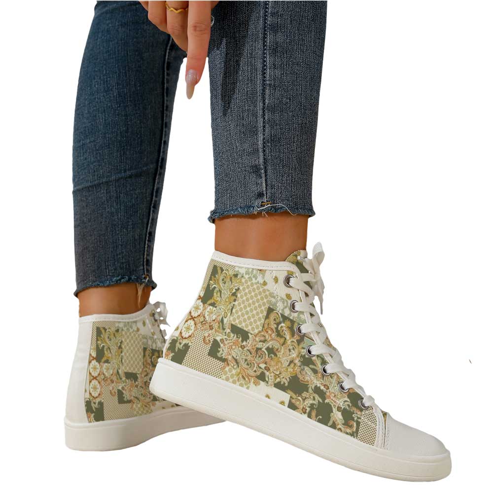 Women's Vintage Baroque Patchw - Canvas Sneaker High 评论和价格
