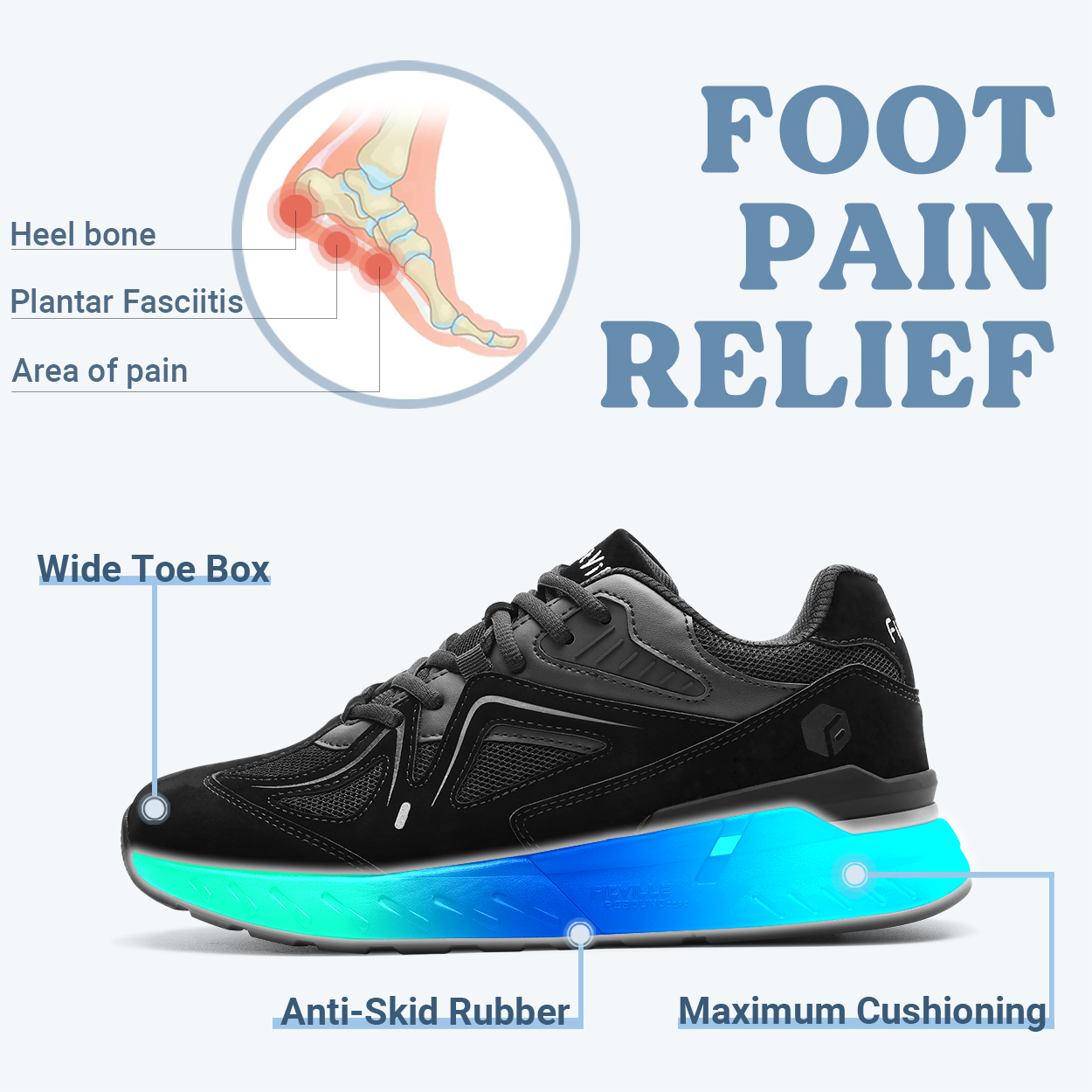 Fittington Walking Shoes For M - Men'S Shoes For Wide Feet 评论和价格