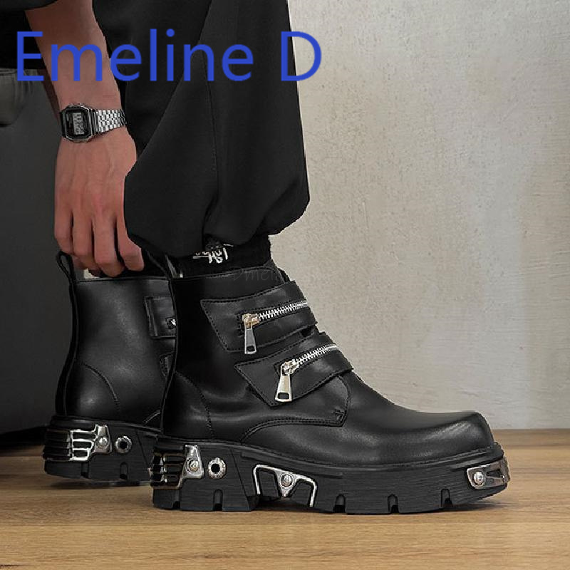 Dark Punk High Top Shoes Fashi - Men'S Shoes Increase Height 评论和价格