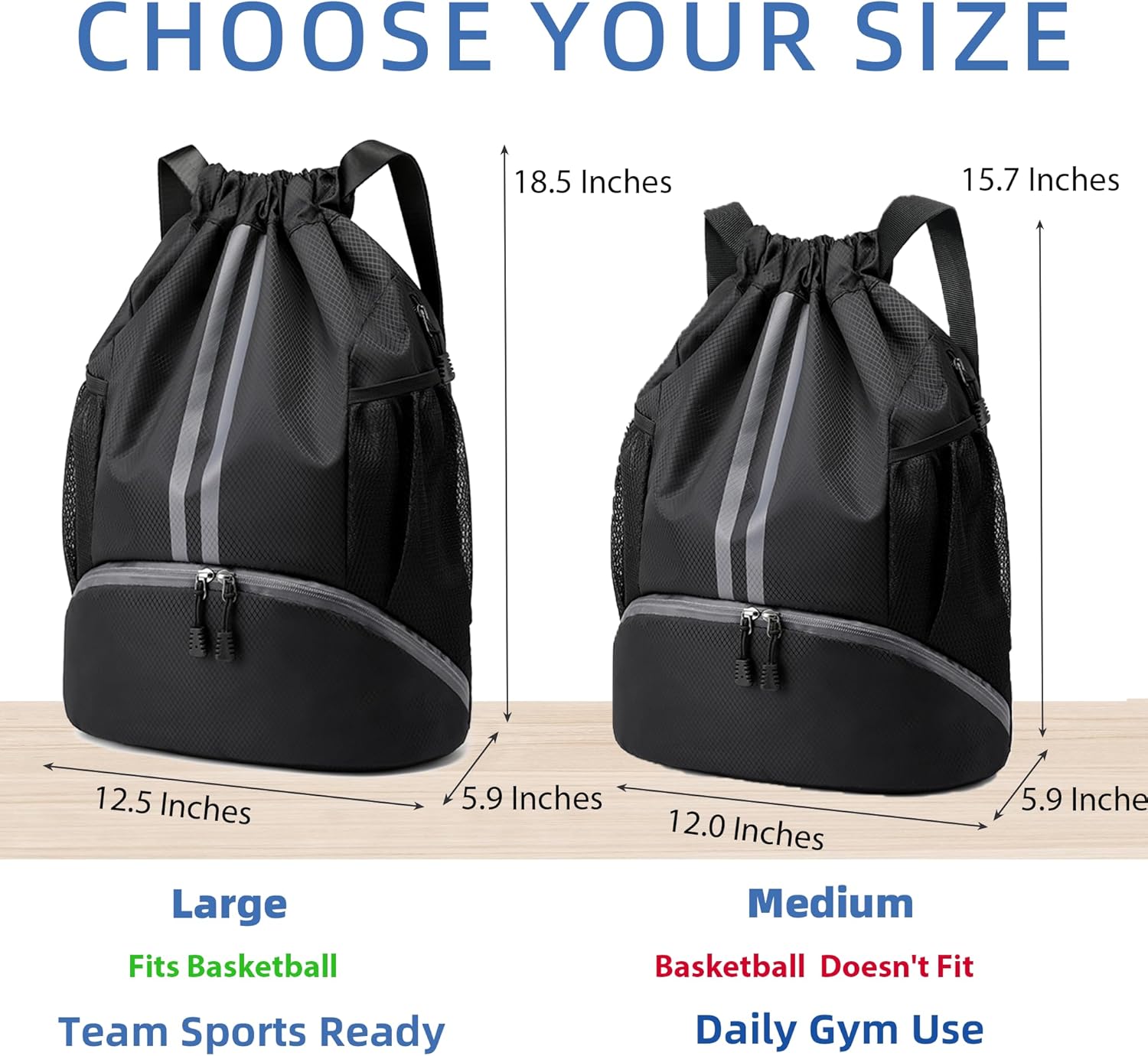 Drawstring Backpack Gym Bag wi - Men'S Shoes Water Resistant 评论和价格