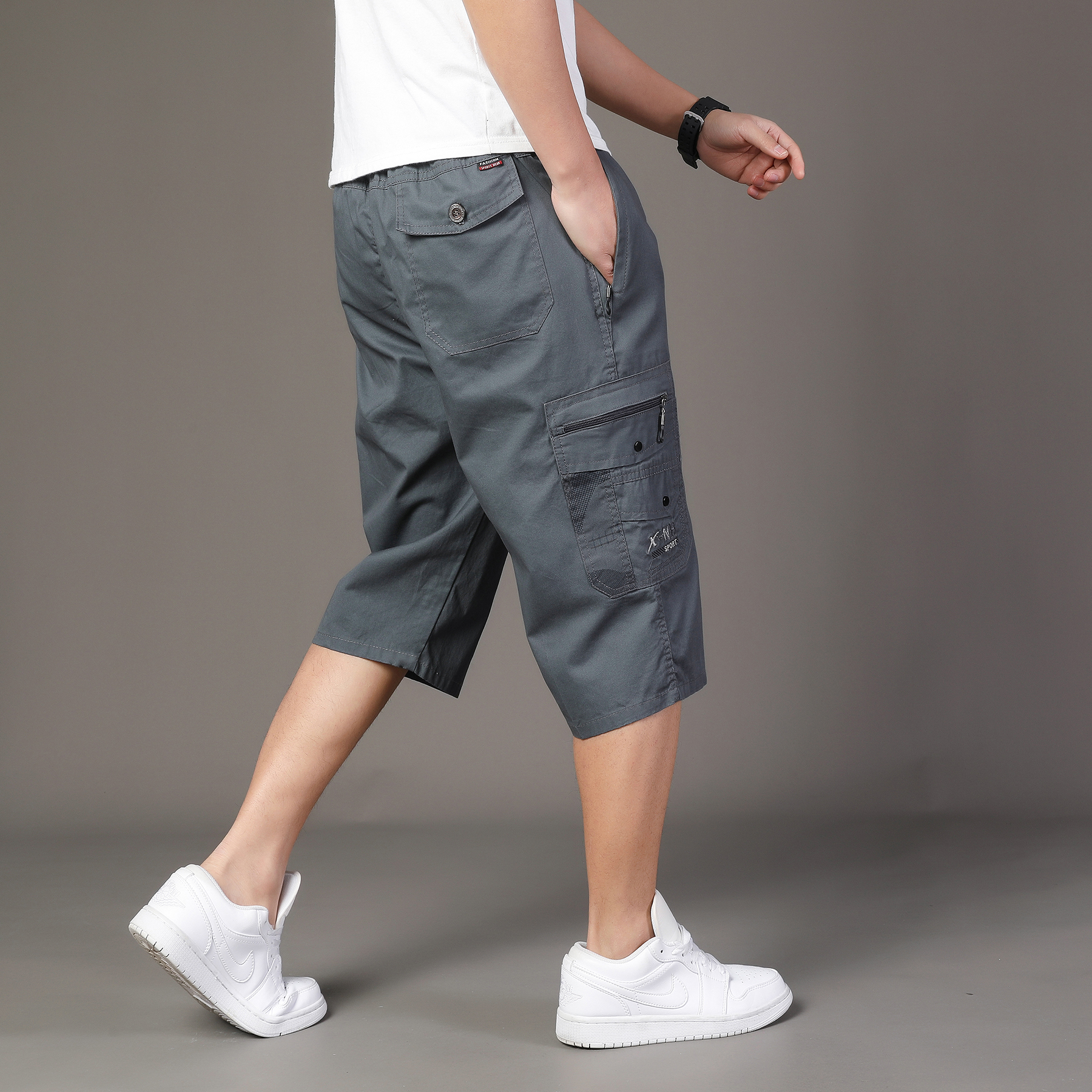 Zipper Pocket Workwear Shorts  - Men Shoes Joggers 评论和价格