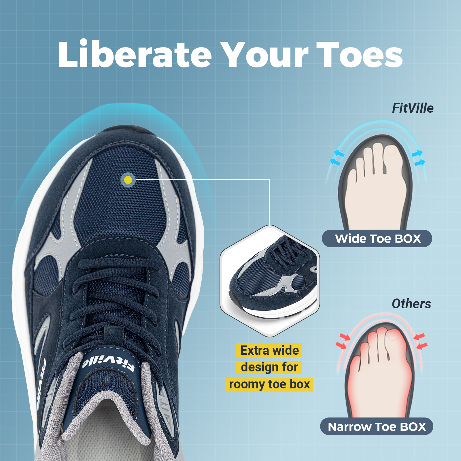FitVille Newest Walking Shoes  - Men'S Shoes For Wide Feet 评论和价格