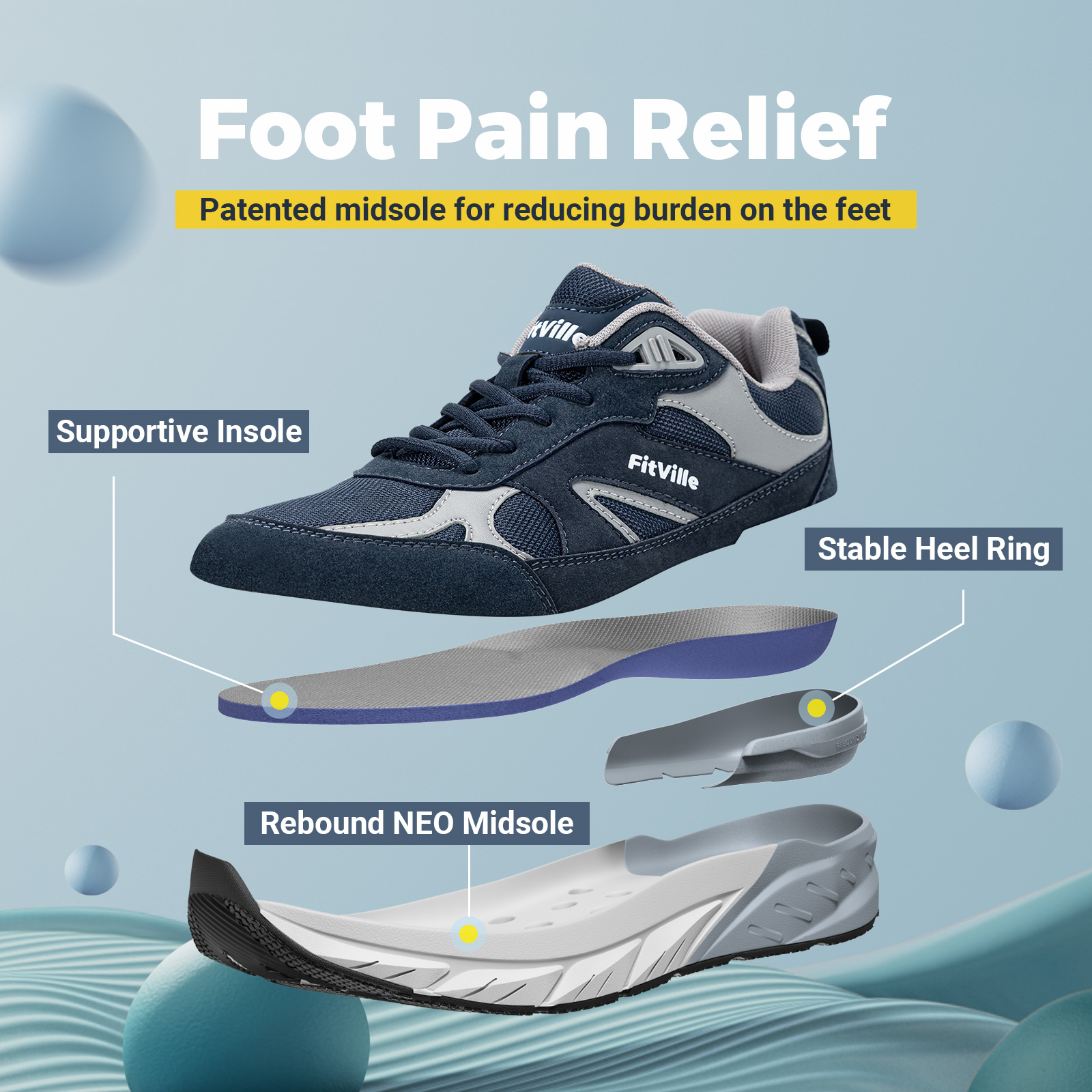 FitVille Newest Walking Shoes  - Men'S Shoes For Wide Feet 评论和价格