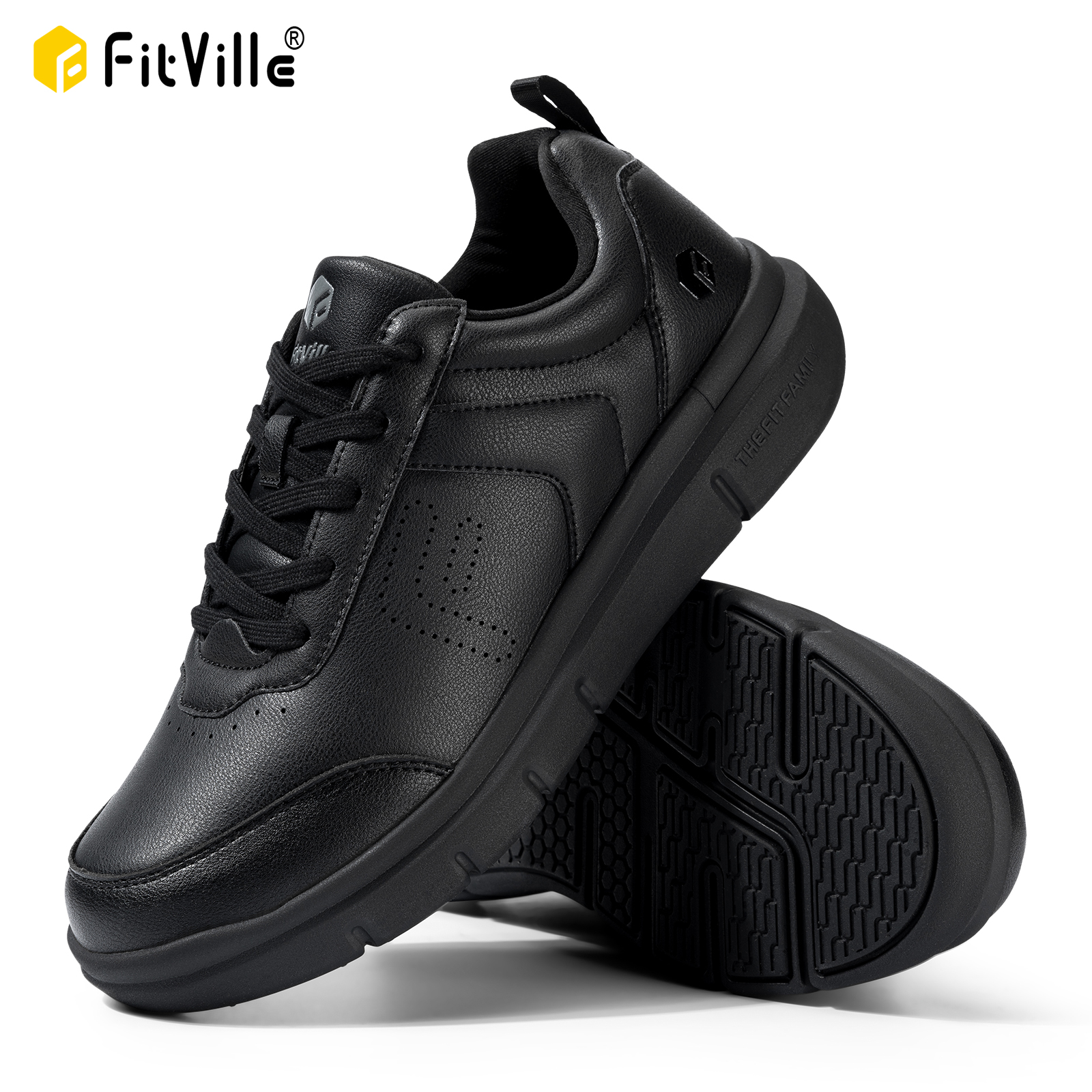 FitVille Men's Casual Leather  - Men'S Shoes For Wide Feet 评论和价格