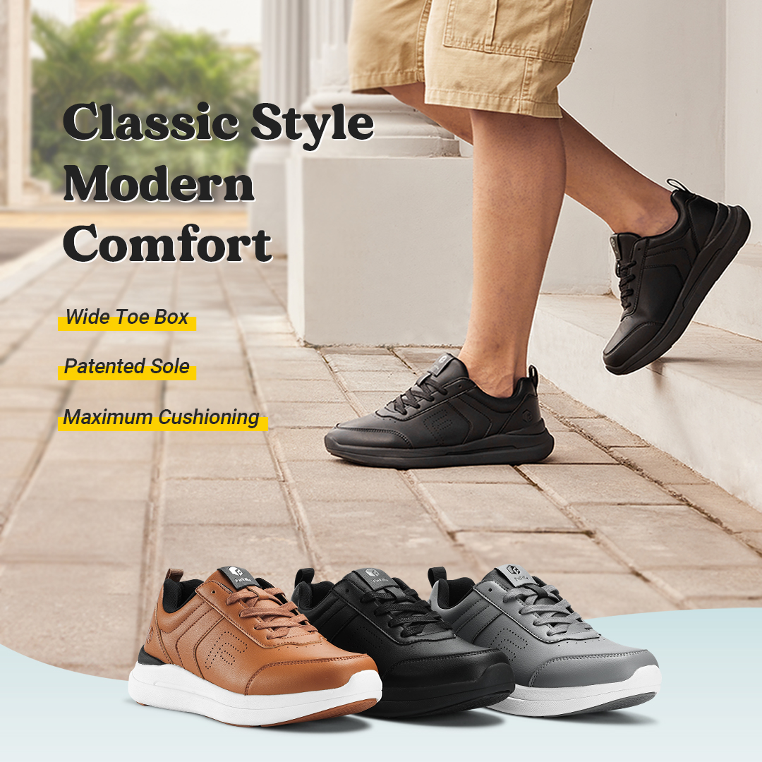 FitVille Men's Casual Leather  - Men'S Shoes For Wide Feet 评论和价格